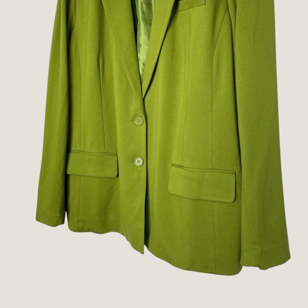 NWT Ashley Stewart Green Stretch Ponte Blazer Business Jacket Womens 22 Plus - Picture 4 of 8